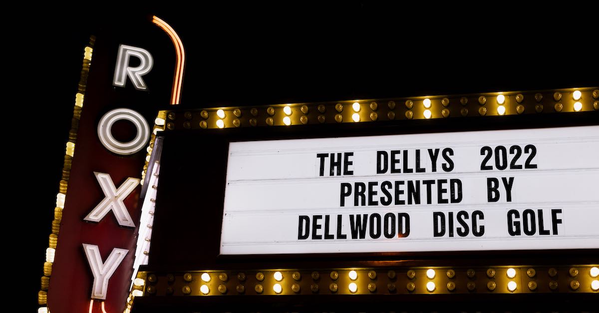 A theater advertising the 2022 Dellys from Dellwood Disc Golf