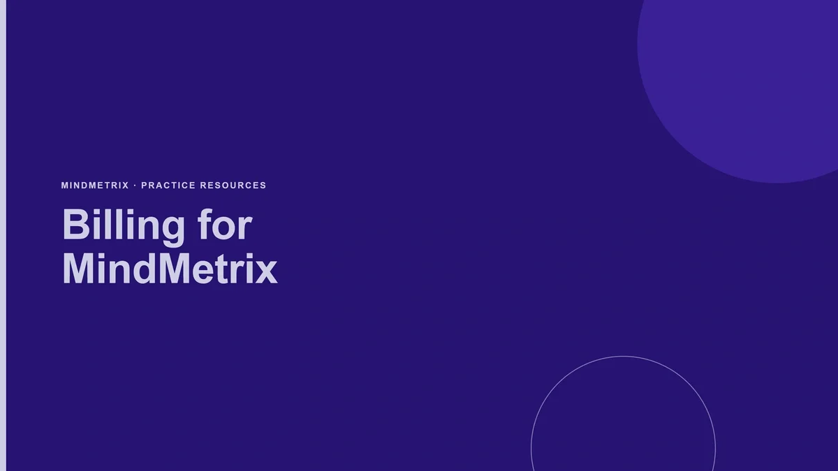Billing for MindMetrix