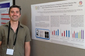 Sergio Vaccari, Embryologist at the Pacific Fertility Center, presents his poster at PCRS