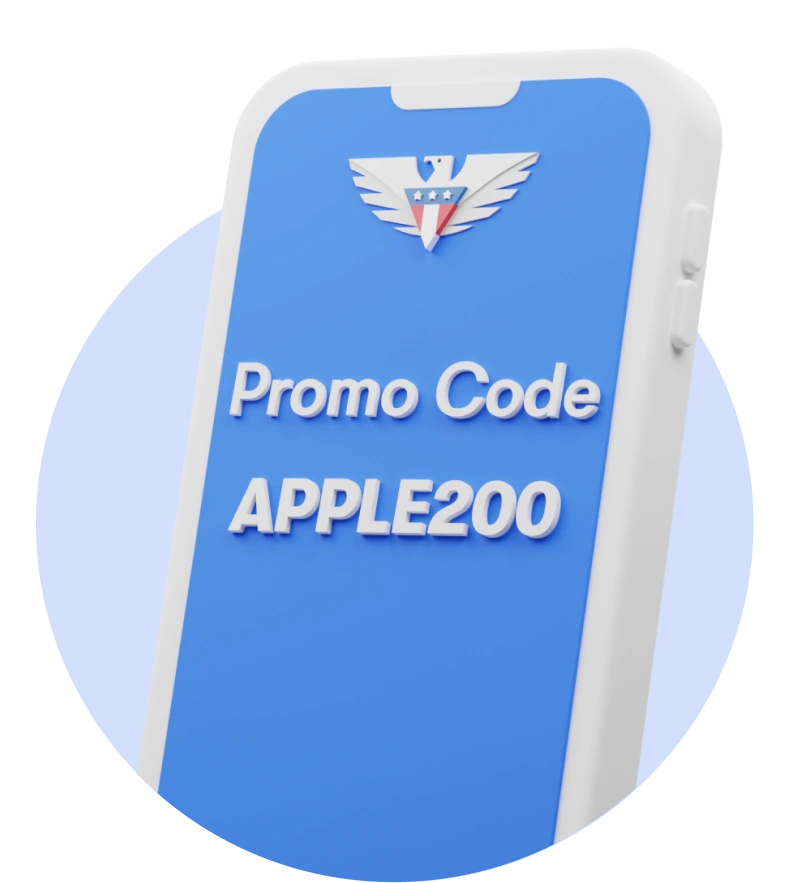 Phone displaying promocode APPLE200