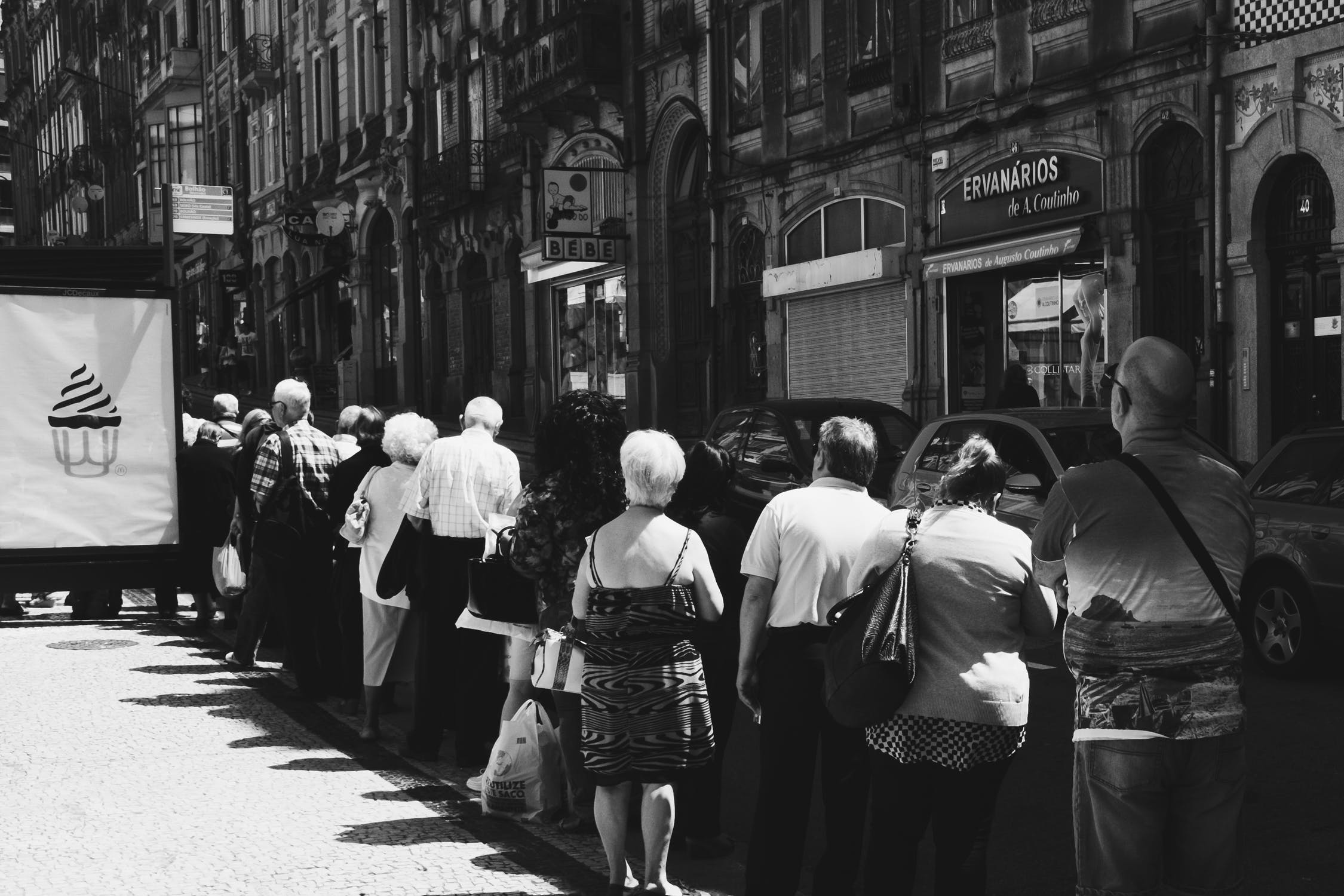 People queuing