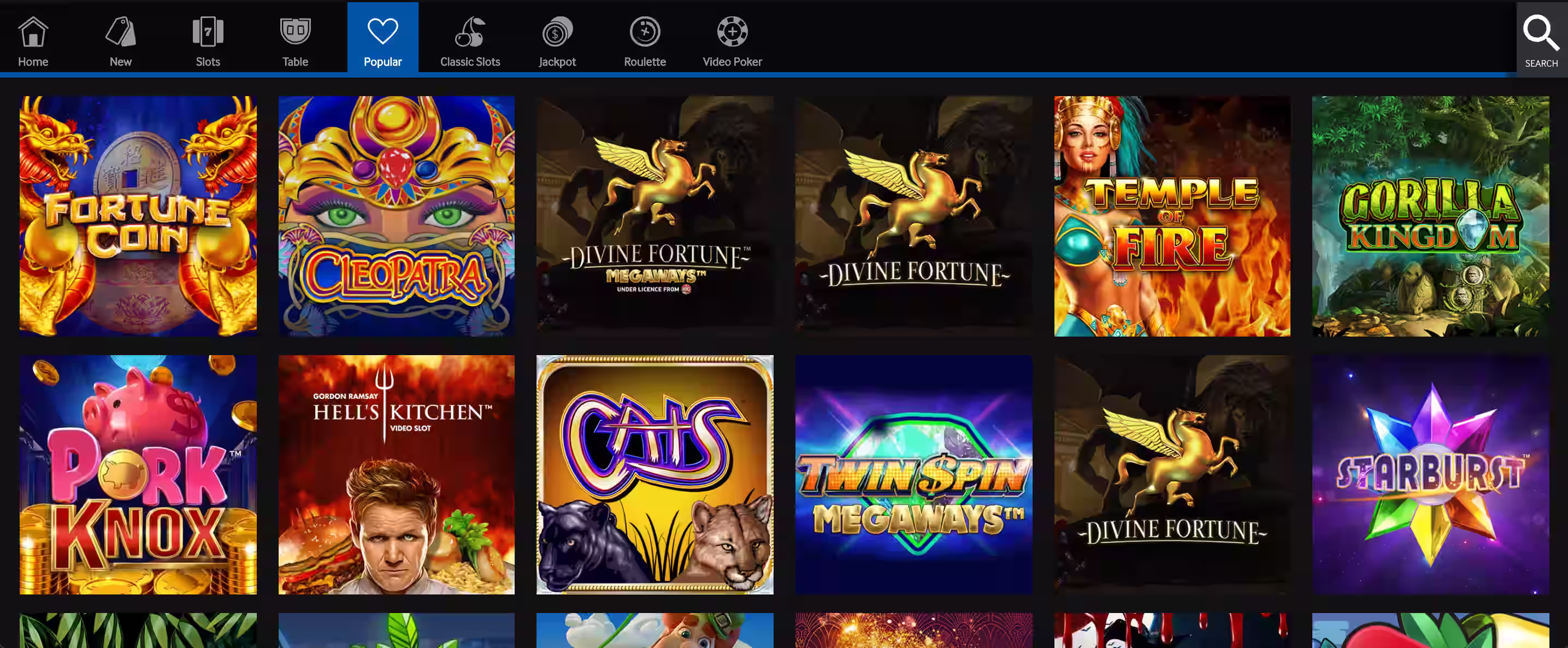 Betway Casino Popular Games