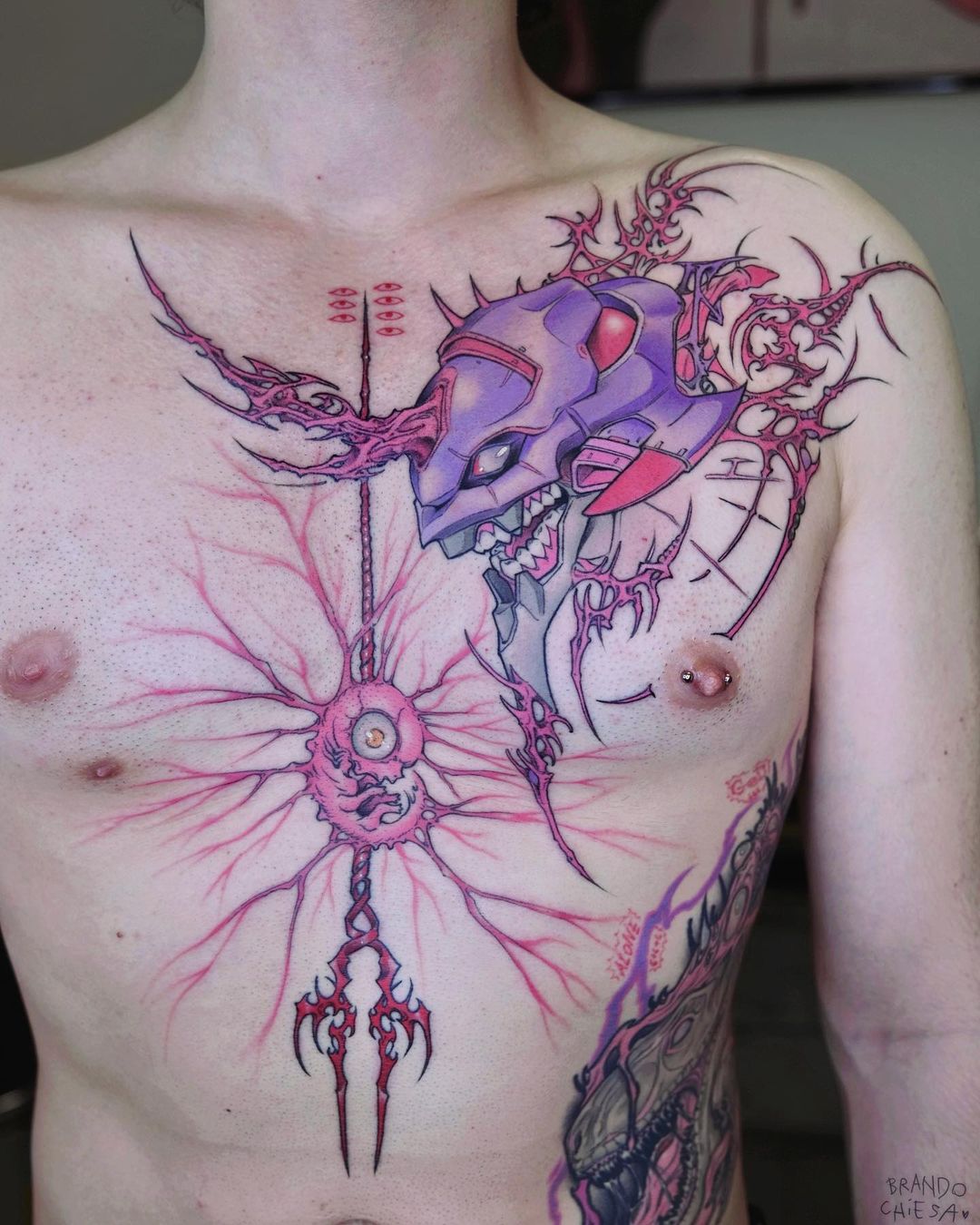 neon genesis evangelion tattoo by brando chiesa