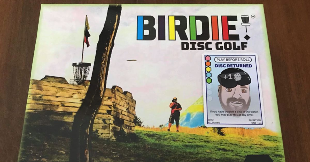 Birdie disc golf board game with Mark Verrochi Disc Returned Card