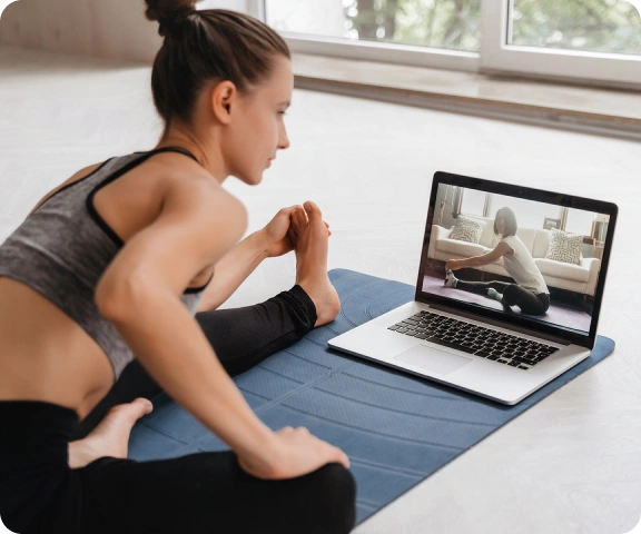 woman doing yoga