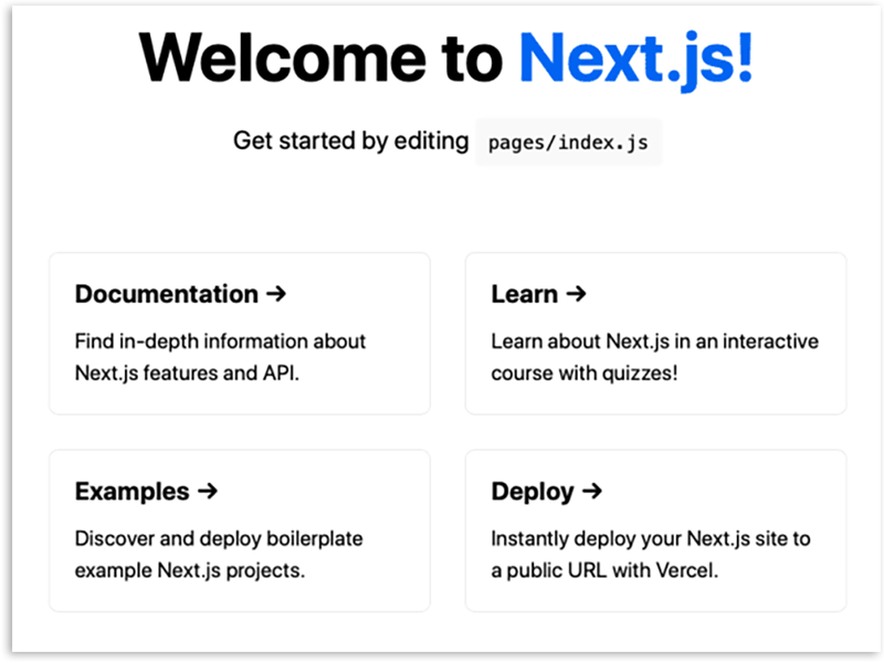 Next.js Welcome Screen