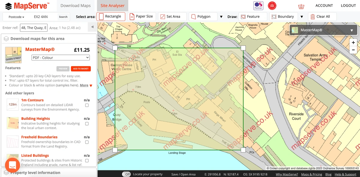 MapServe Rectangle Tool