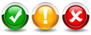 green yellow and red icons simulating stoplight functionality