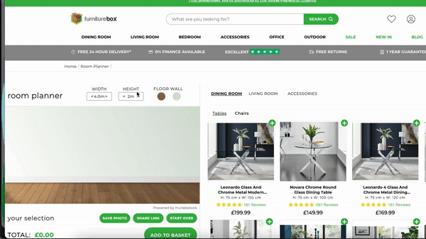 Room Creator on Furniturebox's website