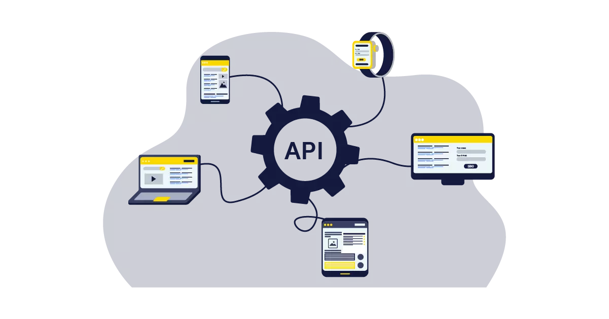 An API connecting to multiple devices.