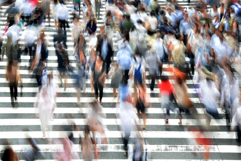 People crossing the street