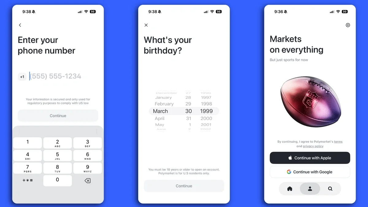 Polymarket signup flow 1