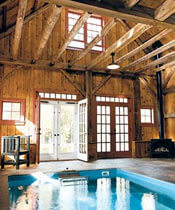 An Endless Pool in a barn renovated on This Old House