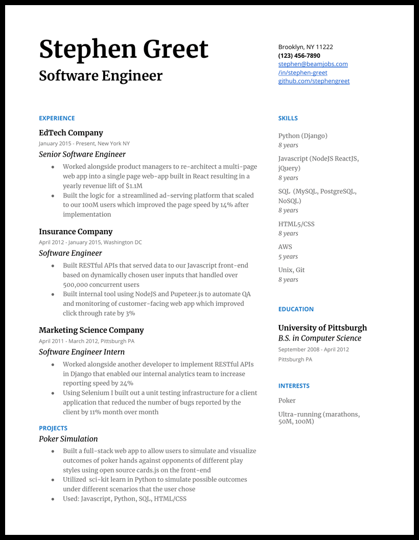 Software Engineer Resume Examples And Guide For 2020