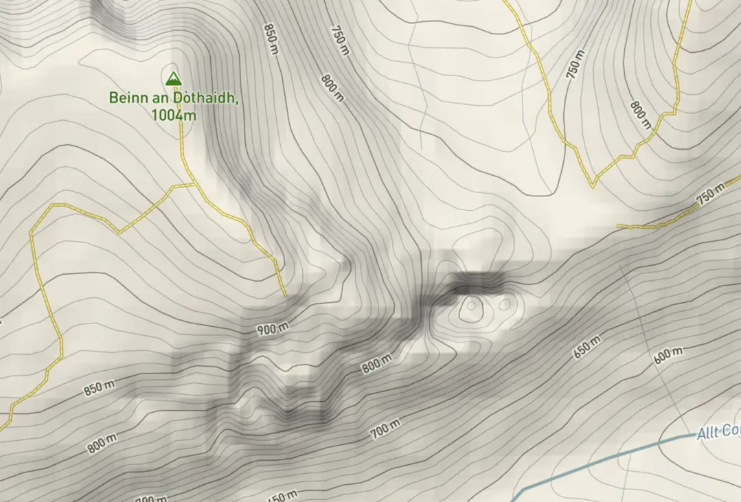 Topographical map of the Scottish Highlands