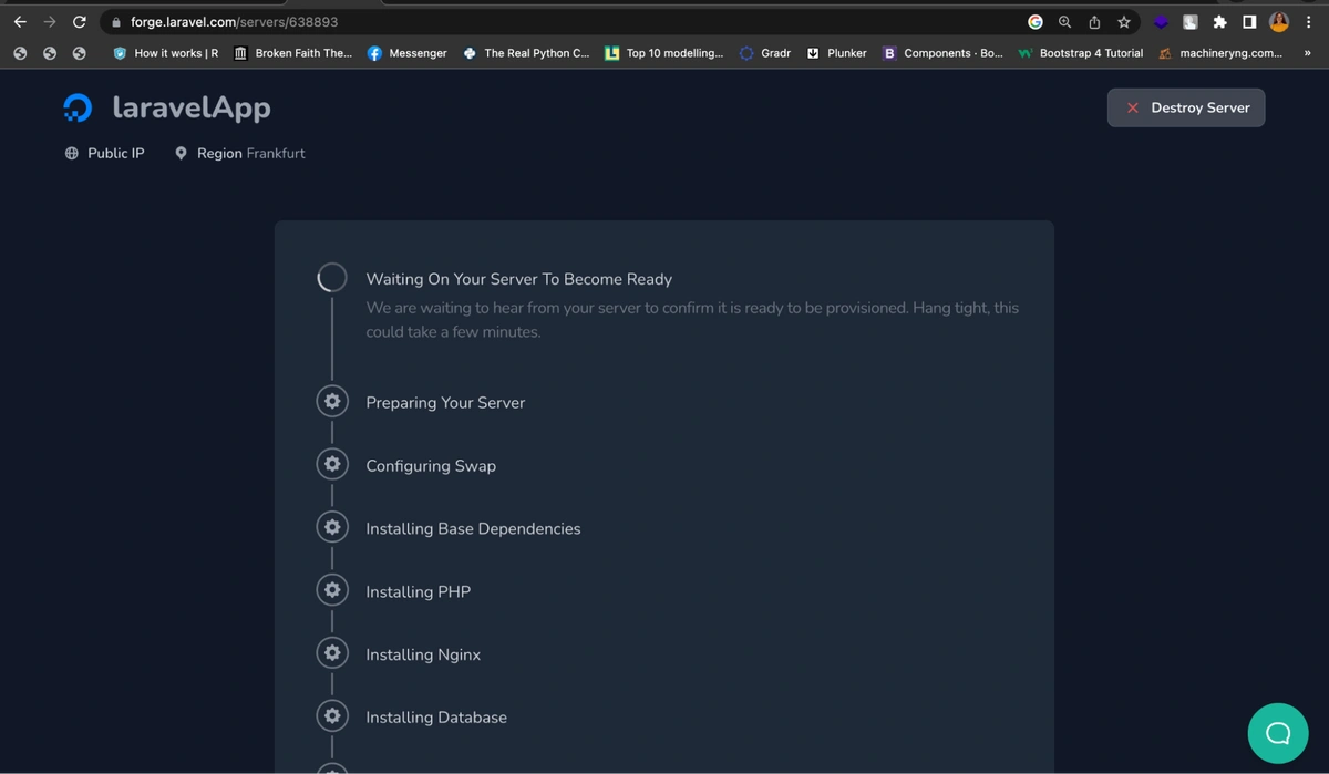 Displayed provisioning process