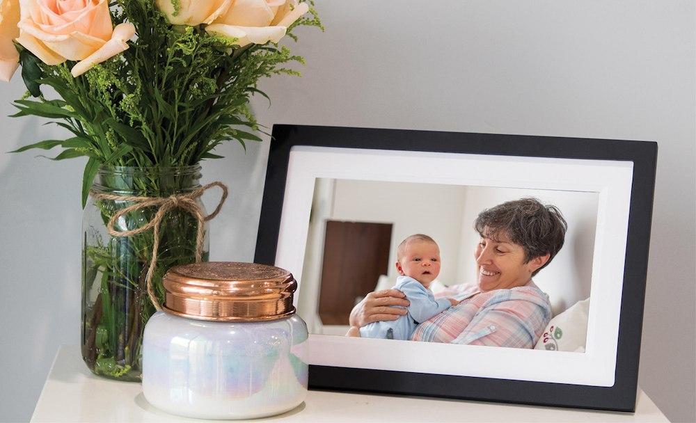 Grandma and baby on digital photo frame