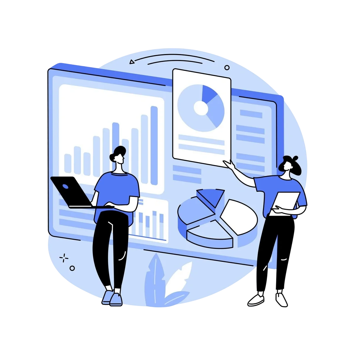 Illustration of Business analytics and data visualization.