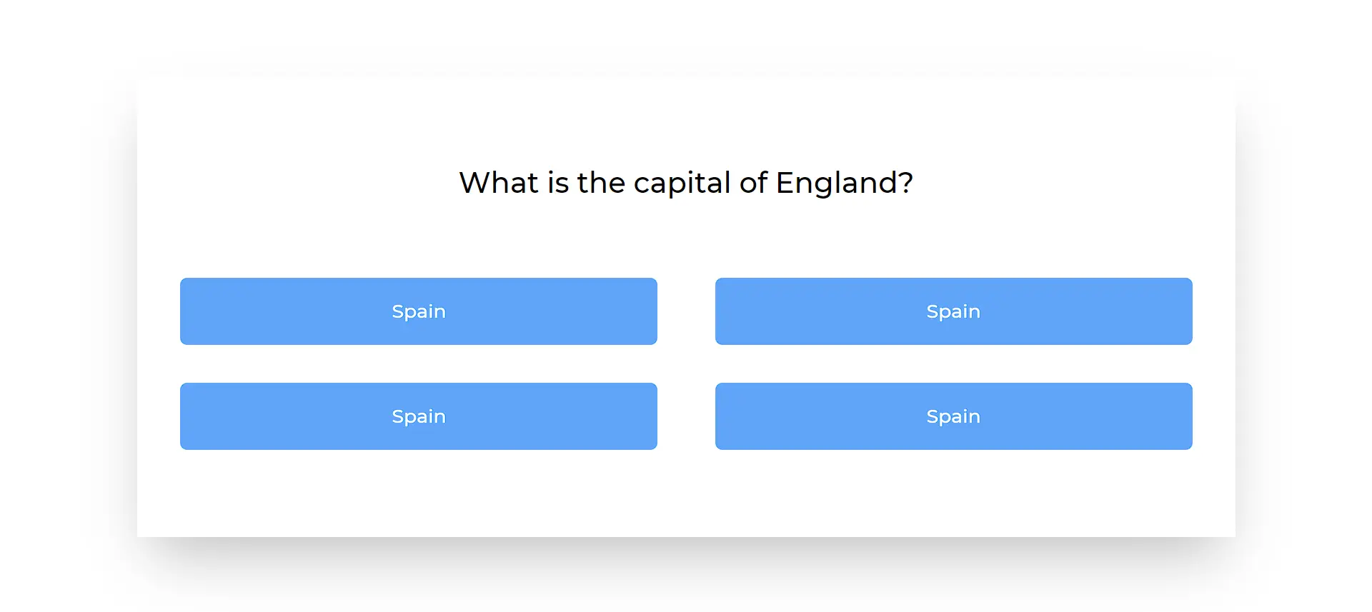 Test route question: What is the capital of England?
