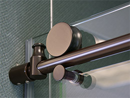 Close-up of the Metro shower roller system.