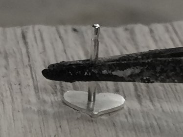 Setting-up an earring post for soldering