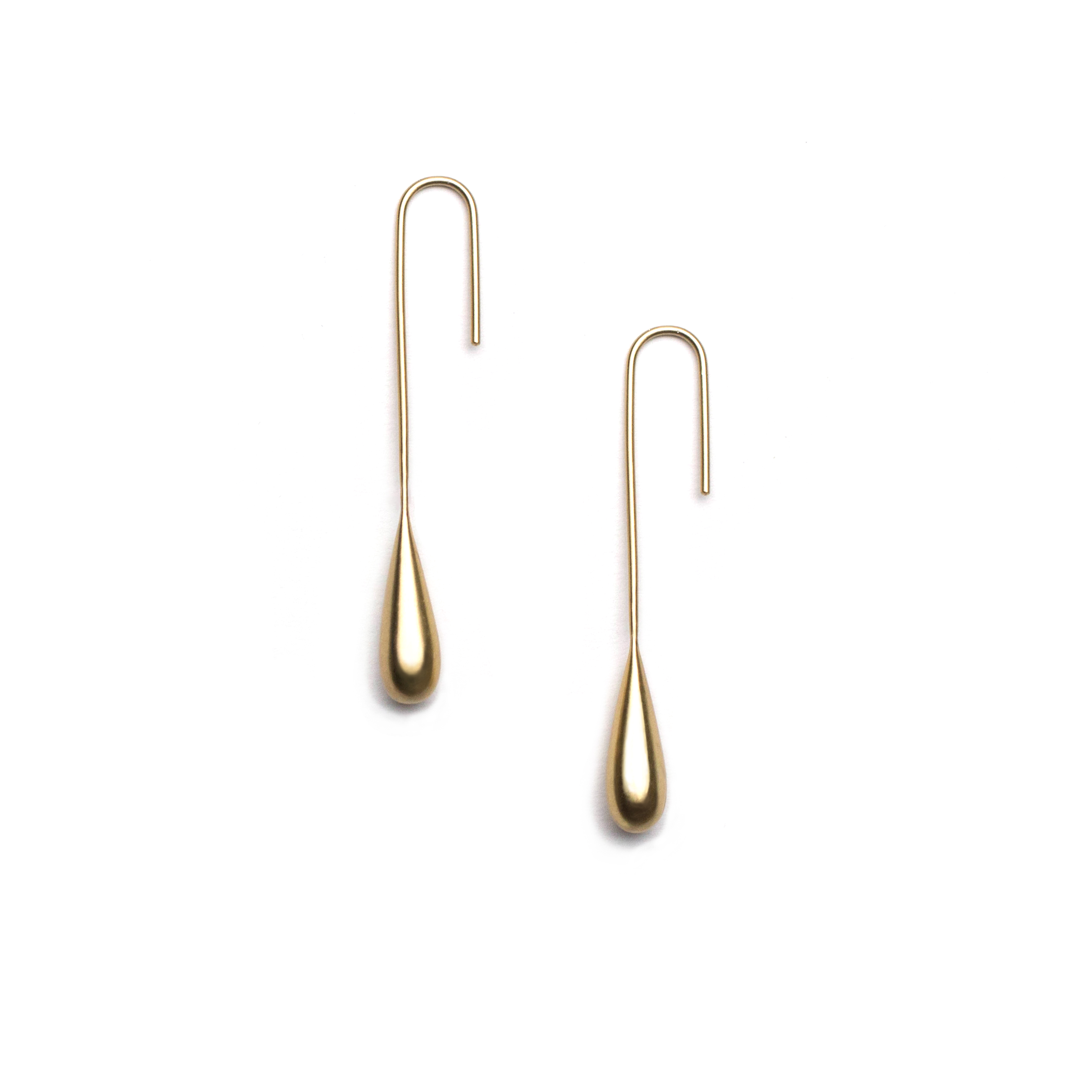 Liquid gold streamline earrings with 14k vermeils