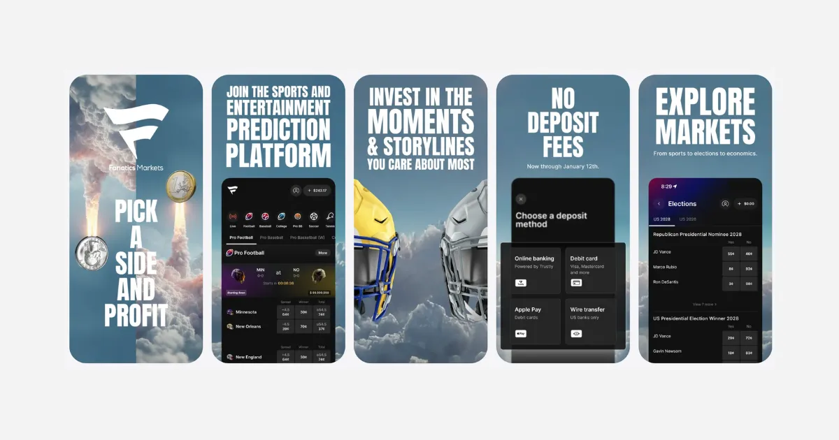 Fanatics Markets App screeshot from the App Store | Fanatics Markets Promo Code review