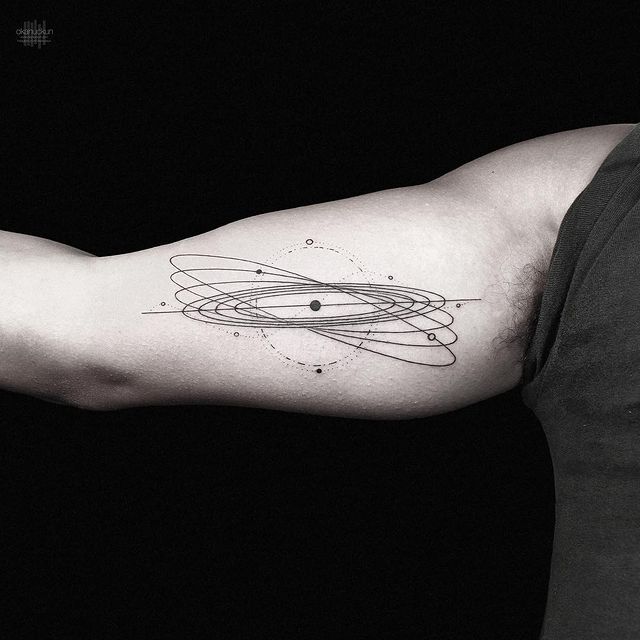 geometric solar system tattoo
