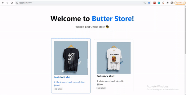 Animated GIF: Ecommerce tutorial shopping cart