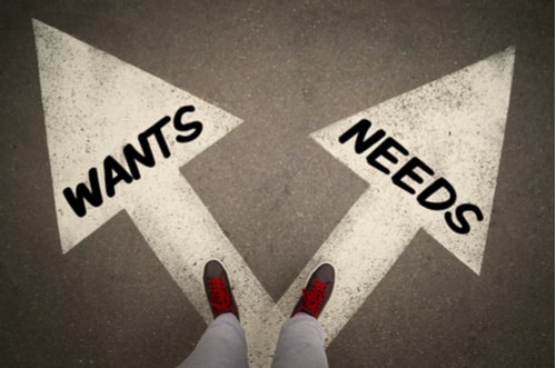 person determining wants and needs