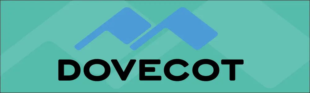 Dovecot logo overlaying a teal background