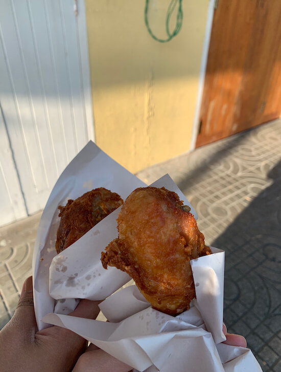 Fried chicken street food in Thailand