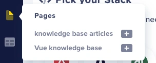 Select Vue Knowledge Base from Page Types menu