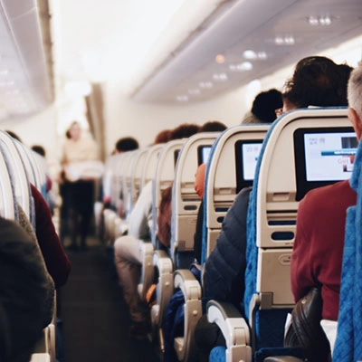 People sitting on a airplane.