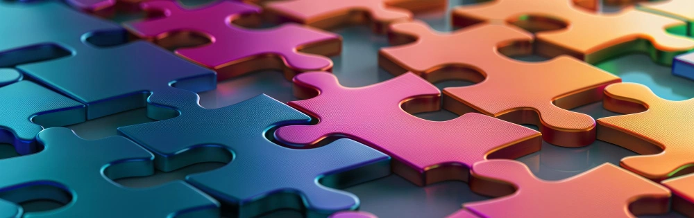Interlocking puzzle pieces symbolizing seamless integration in agile development.