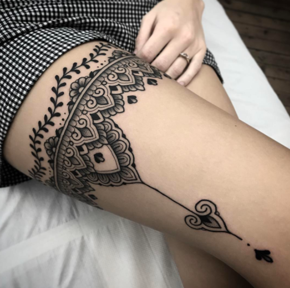 15 Charming Garter Belt Tattoo Ideas TattoosWizard