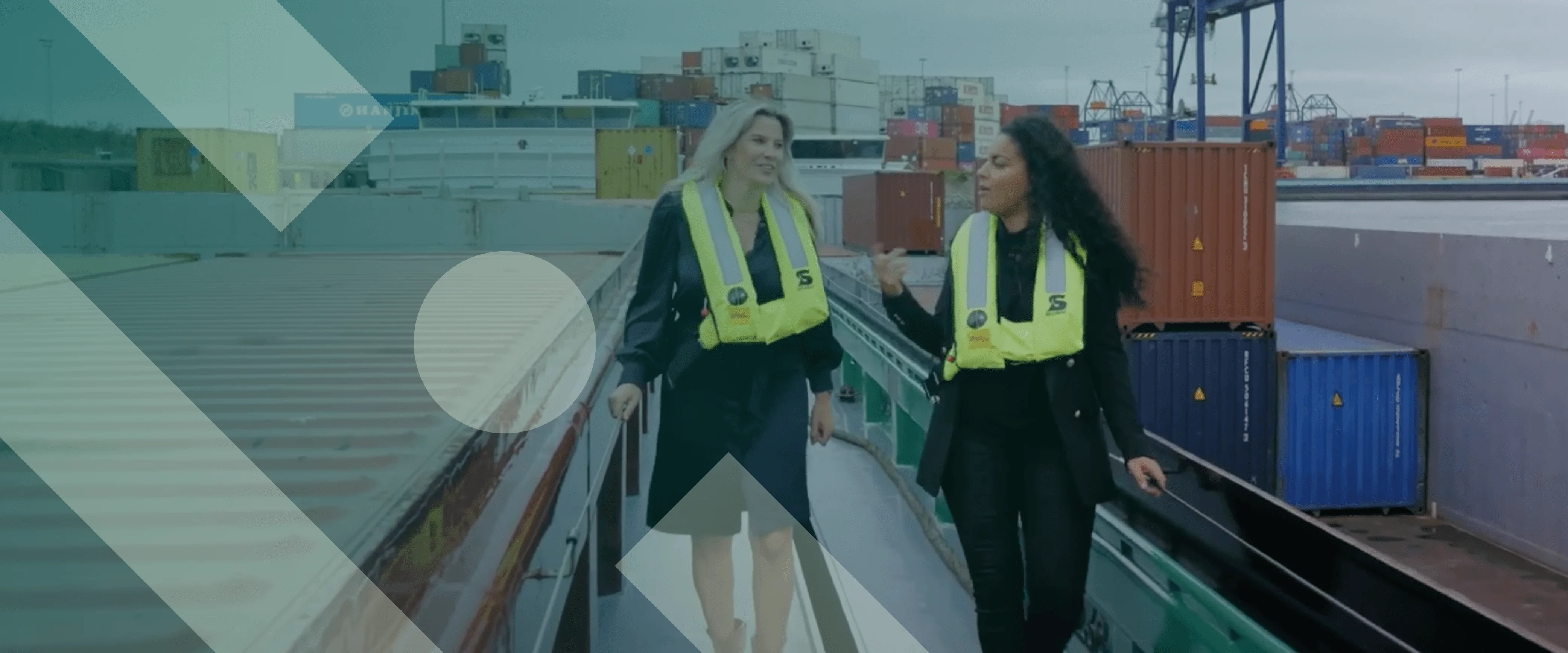 Liselotte Lorenzo Sanches from Routescanner visits Neska Container Line. Marianne Schouwen  Port of Rotterdam