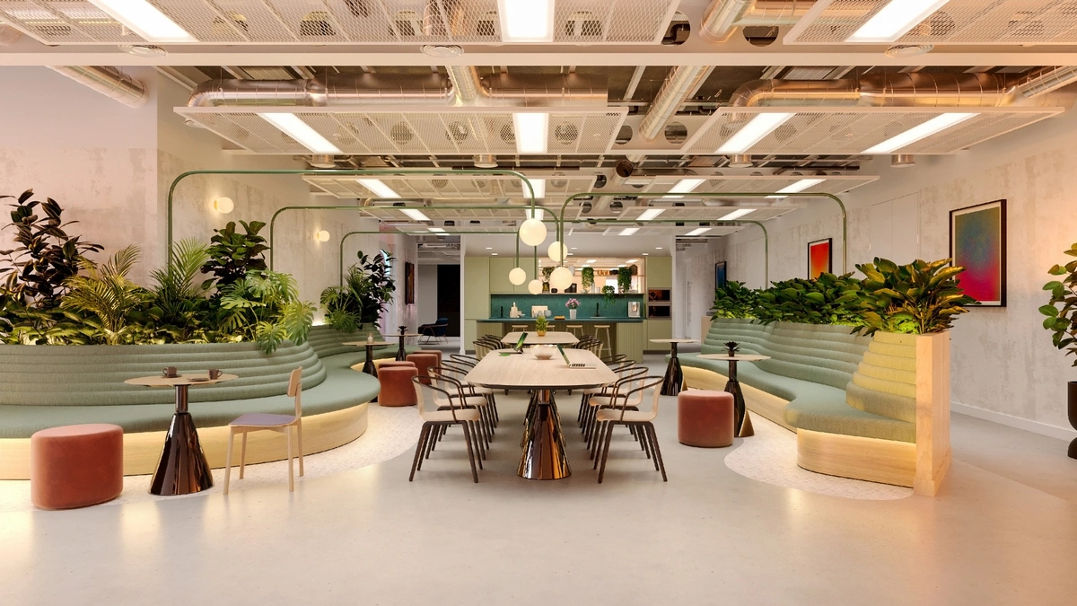 interior of a huckletree office 