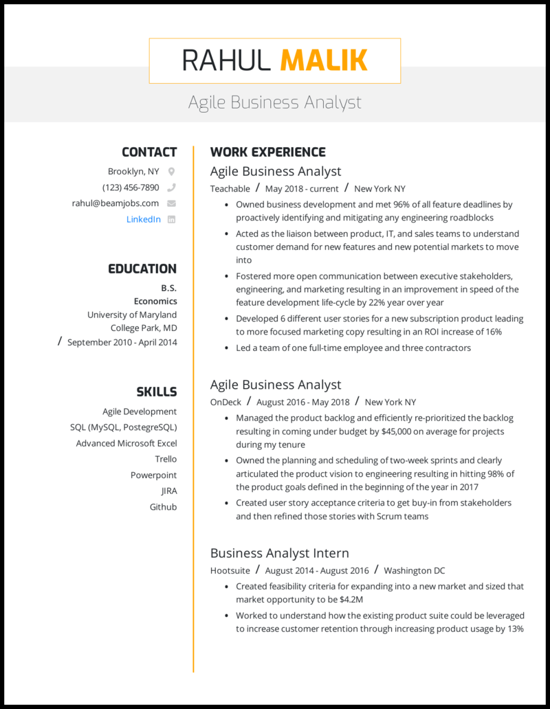 4 Business Analyst Ba Resume Samples For 2021