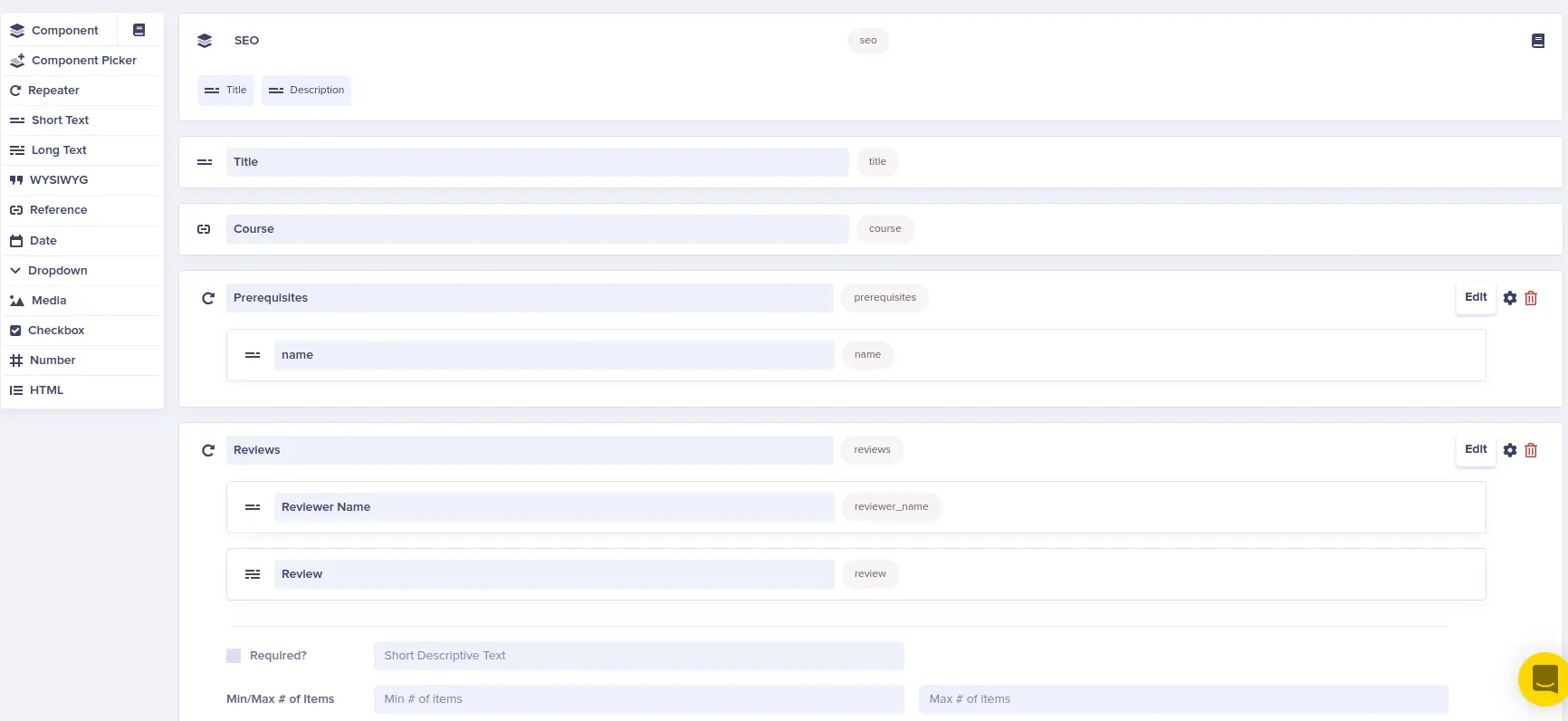 Cover page schema in ButterCMS