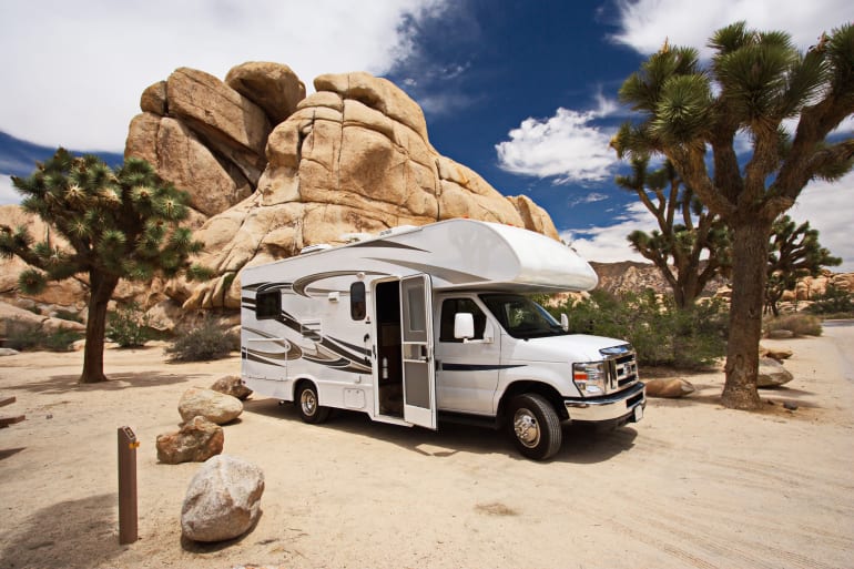 RV at campground in Joshua Tree