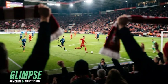 Fans surrounding a soccer match