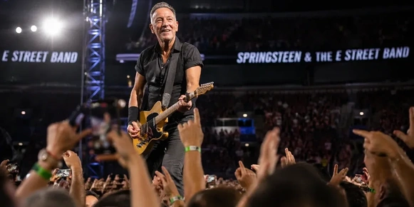 Bruce Springsteen on stage.