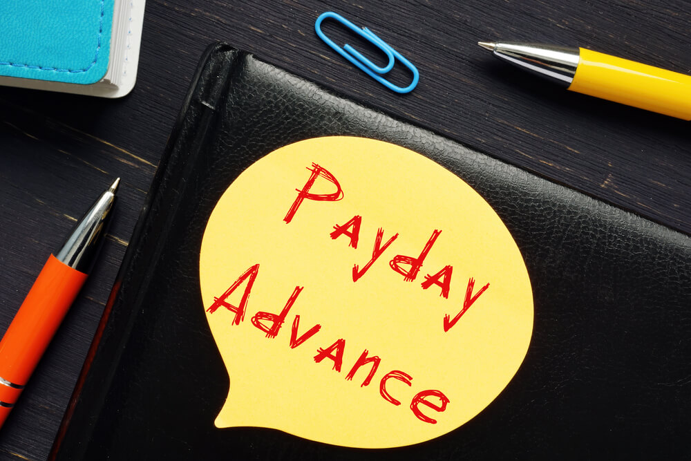 binder with payday advance loan sticker