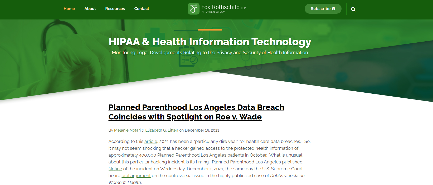HIPAA & Health Information Technology