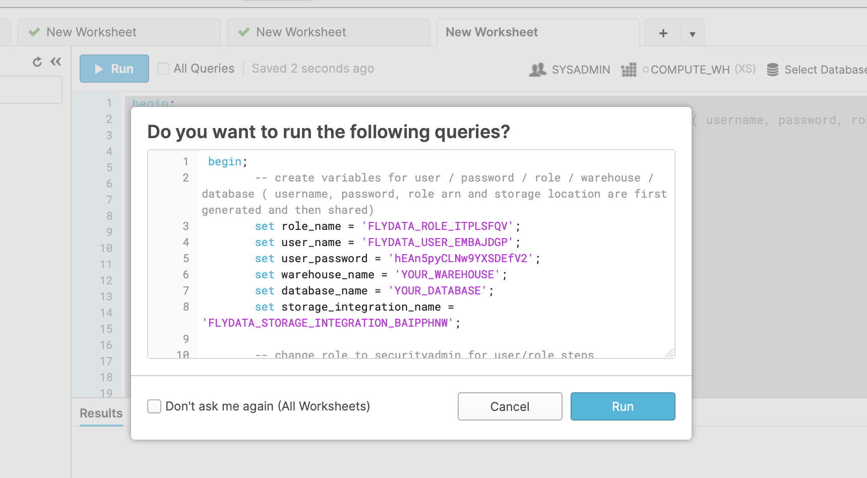 Destinations Snowflake Integrate.io CDC