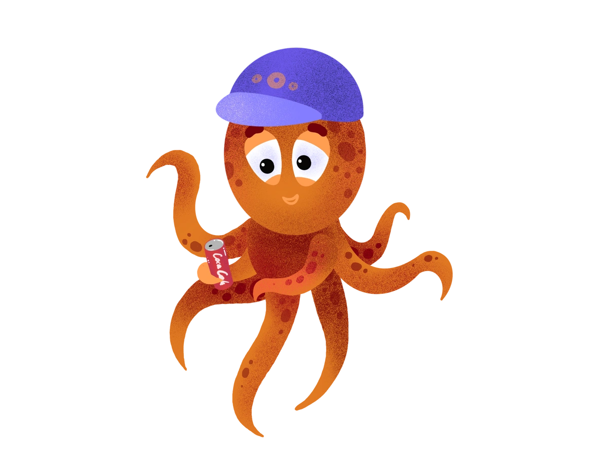 Friendly octopus Tom