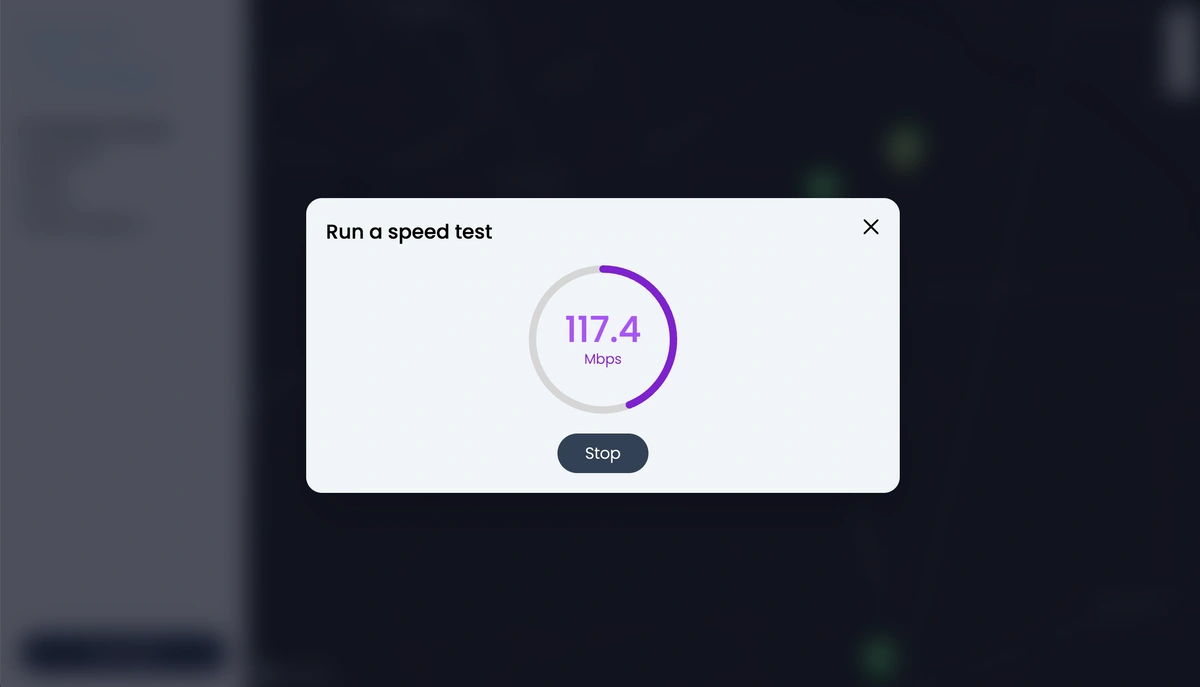 Running a speed test