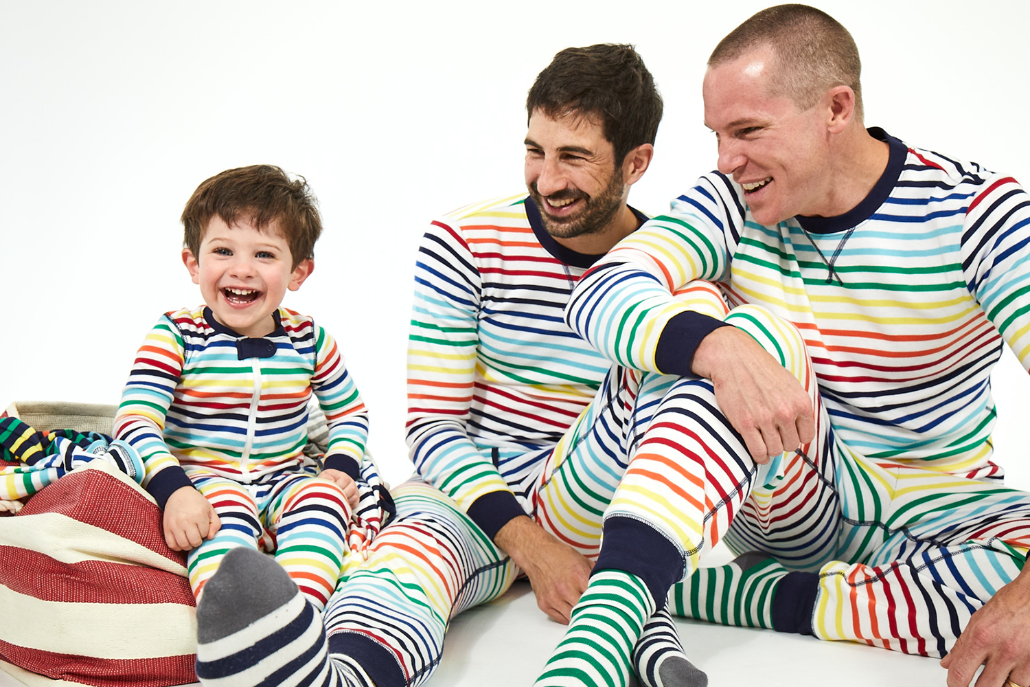 Primary ivory rainbow matching family PJs