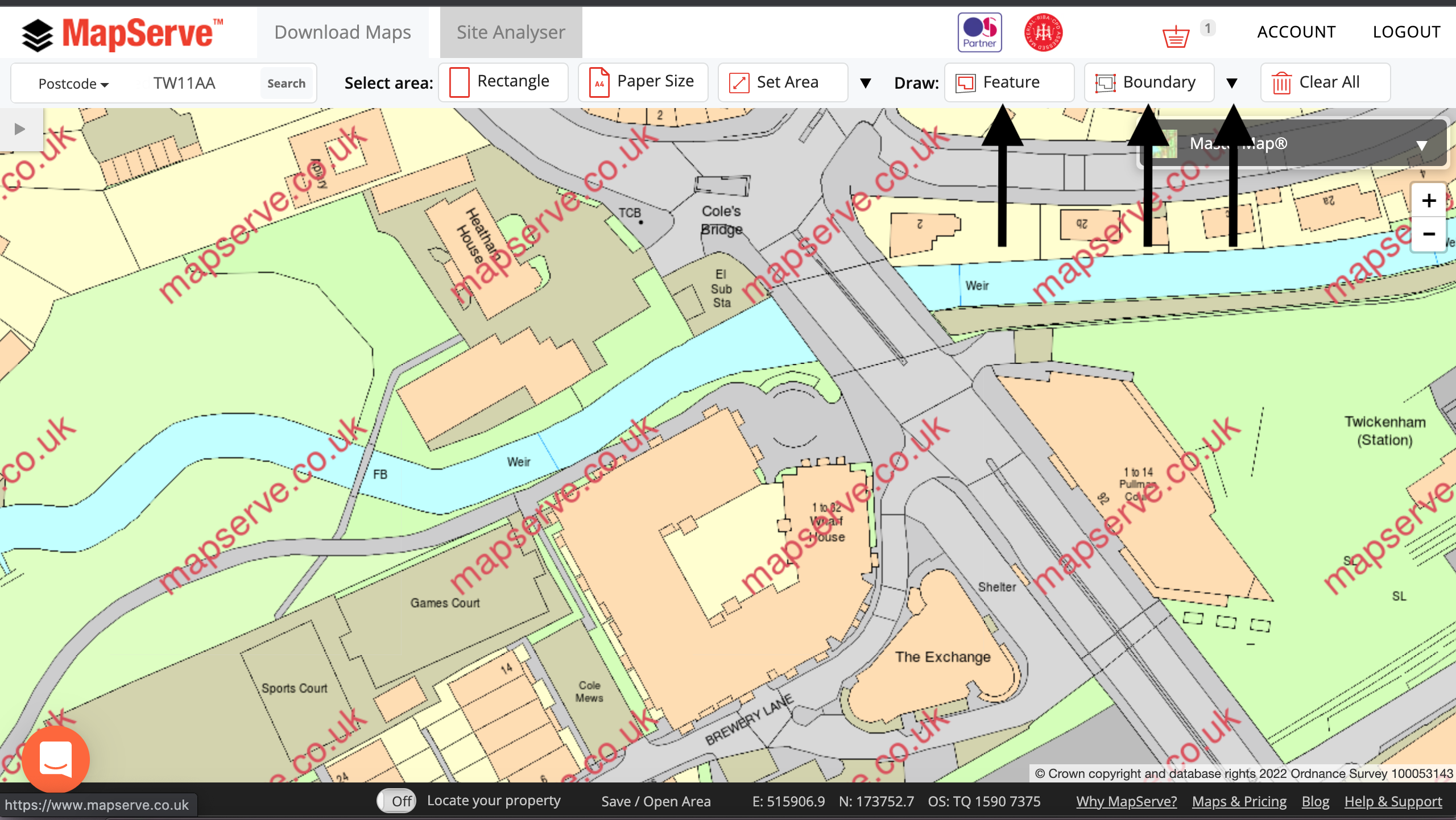 Drawing tools on MapServe®